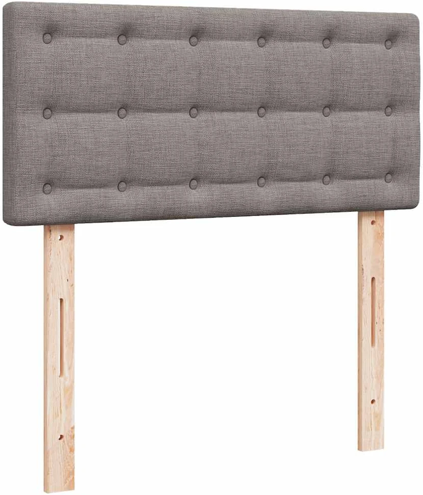 Lova su spyruoklėmis ir čiužiniu, taupe, 100x200cm, audinys