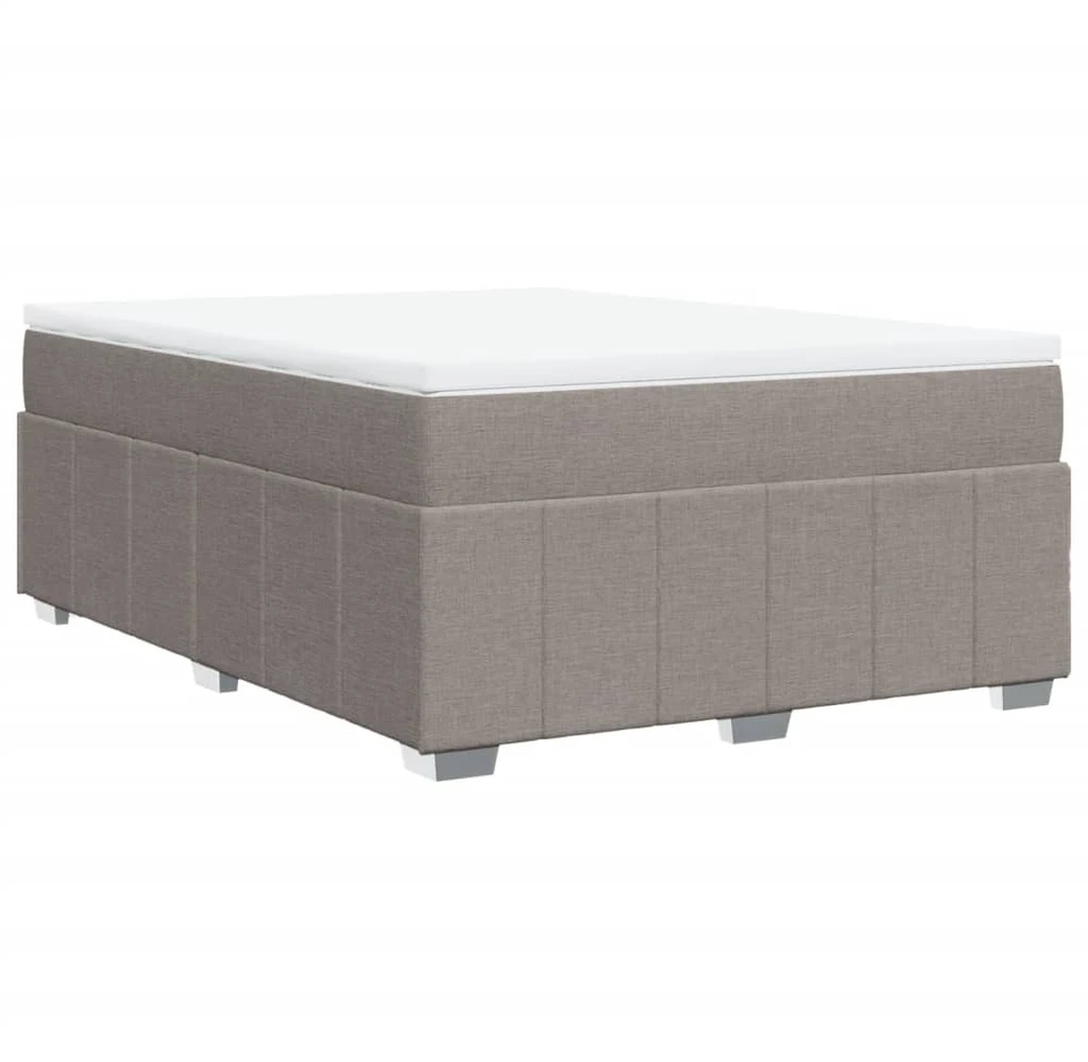 Lova su spyruoklėmis ir čiužiniu, taupe, 140x190 cm, audinys