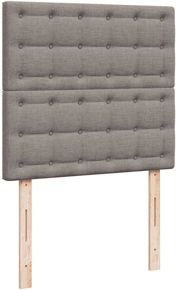 Lova su spyruoklėmis ir čiužiniu, taupe, 90x190 cm, audinys