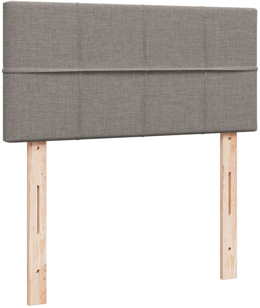 Lova su spyruoklėmis ir čiužiniu, taupe, 90x200 cm, audinys
