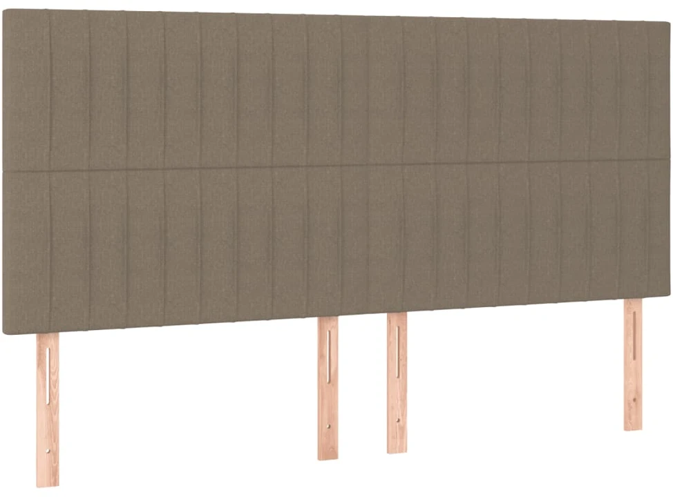 Lova su spyruoklėmis ir čiužiniu, taupe, 160x200 cm, audinys