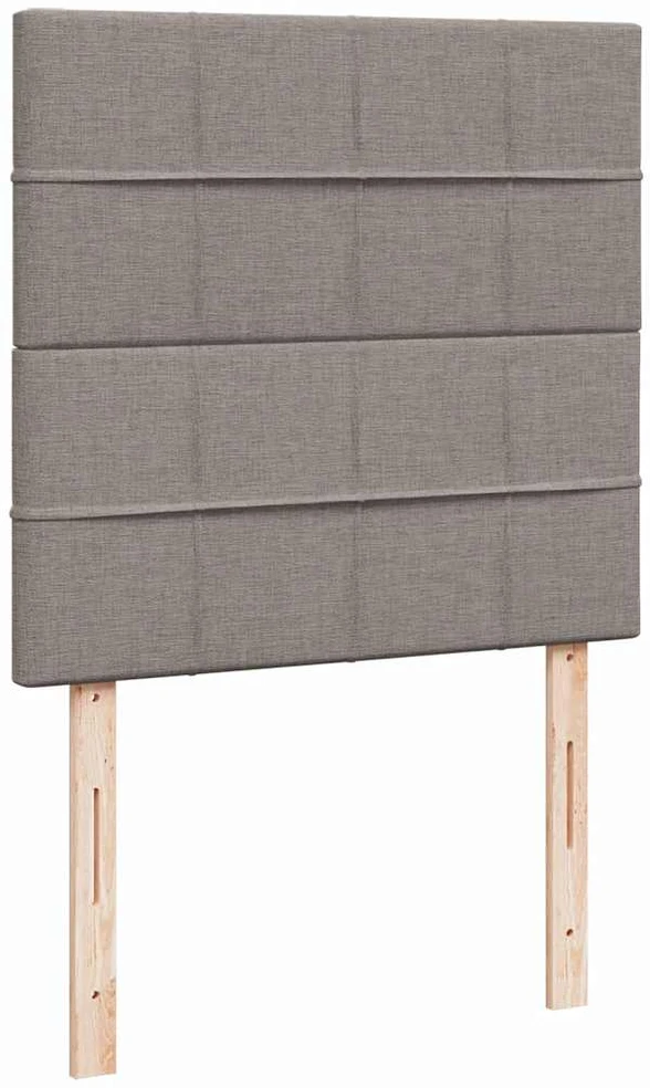 Lova su spyruoklėmis ir čiužiniu, taupe, 90x190 cm, audinys