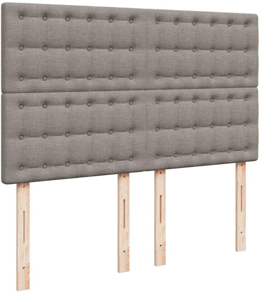 Lova su spyruoklėmis ir čiužiniu, taupe, 140x200 cm, audinys