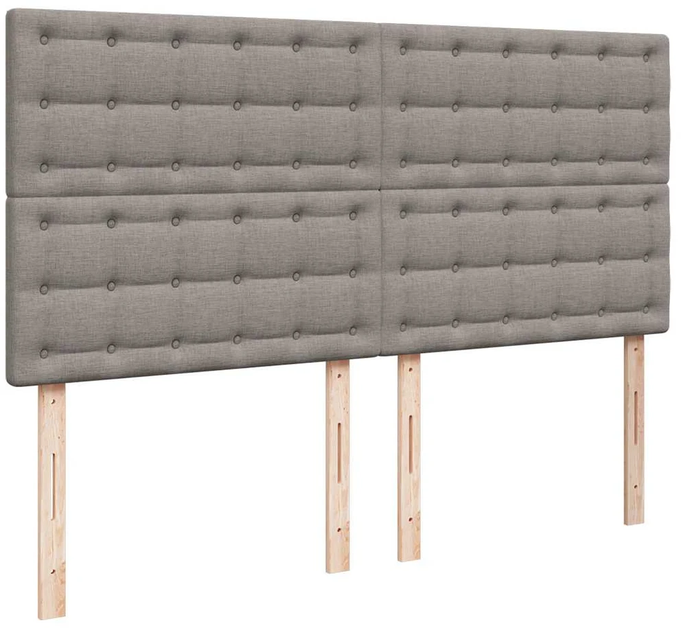 Lova su spyruoklėmis ir čiužiniu, taupe, 200x200 cm, audinys