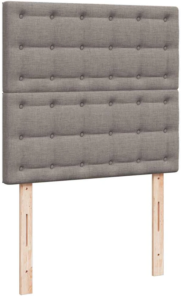 Lova su spyruoklėmis ir čiužiniu, taupe, 80x200 cm, audinys
