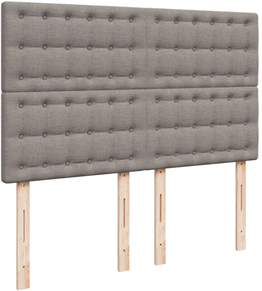 Lova su spyruoklėmis ir čiužiniu, taupe, 140x190 cm, audinys