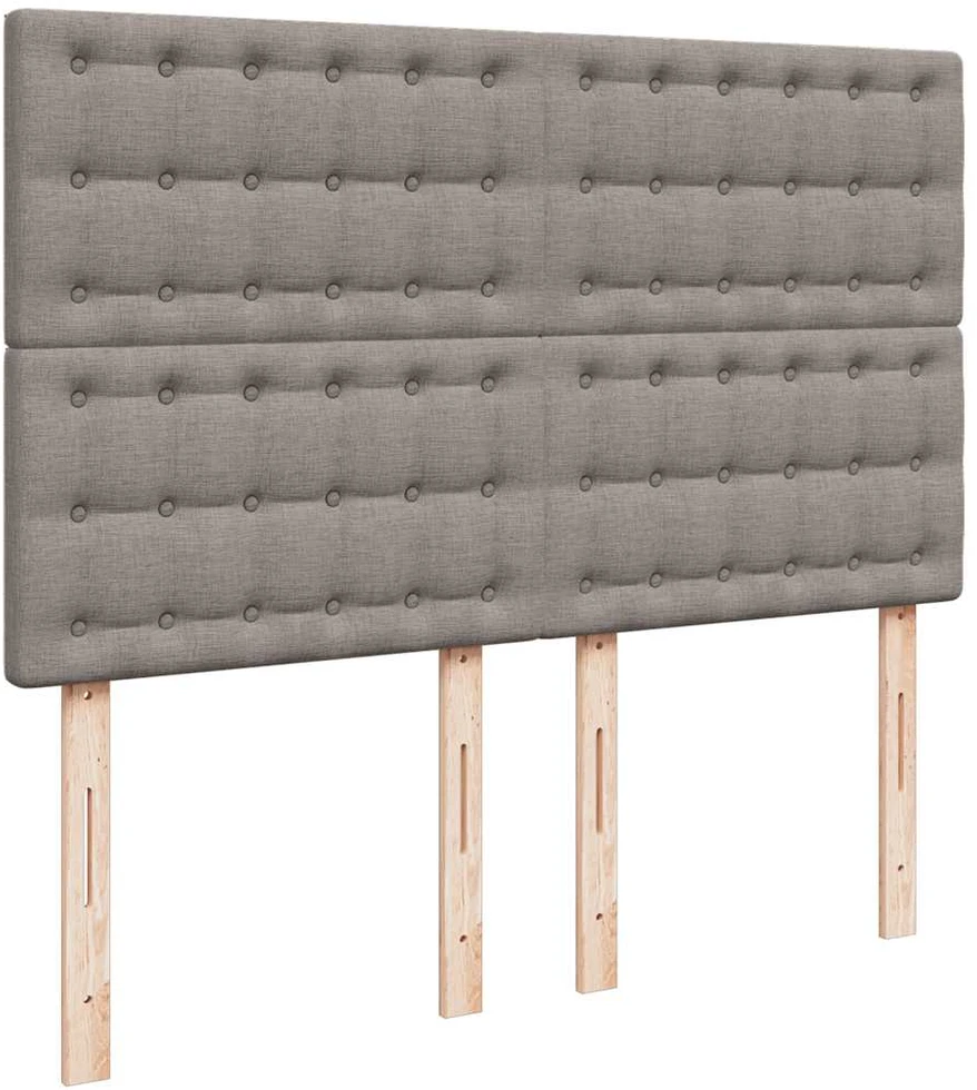 Lova su spyruoklėmis ir čiužiniu, taupe, 140x190 cm, audinys