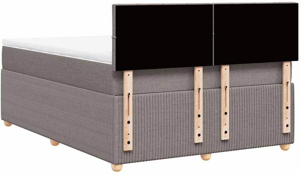 Lova su spyruoklėmis ir čiužiniu, taupe, 140x190 cm, audinys