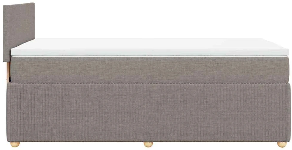 Lova su spyruoklėmis ir čiužiniu, taupe, 80x200 cm, audinys