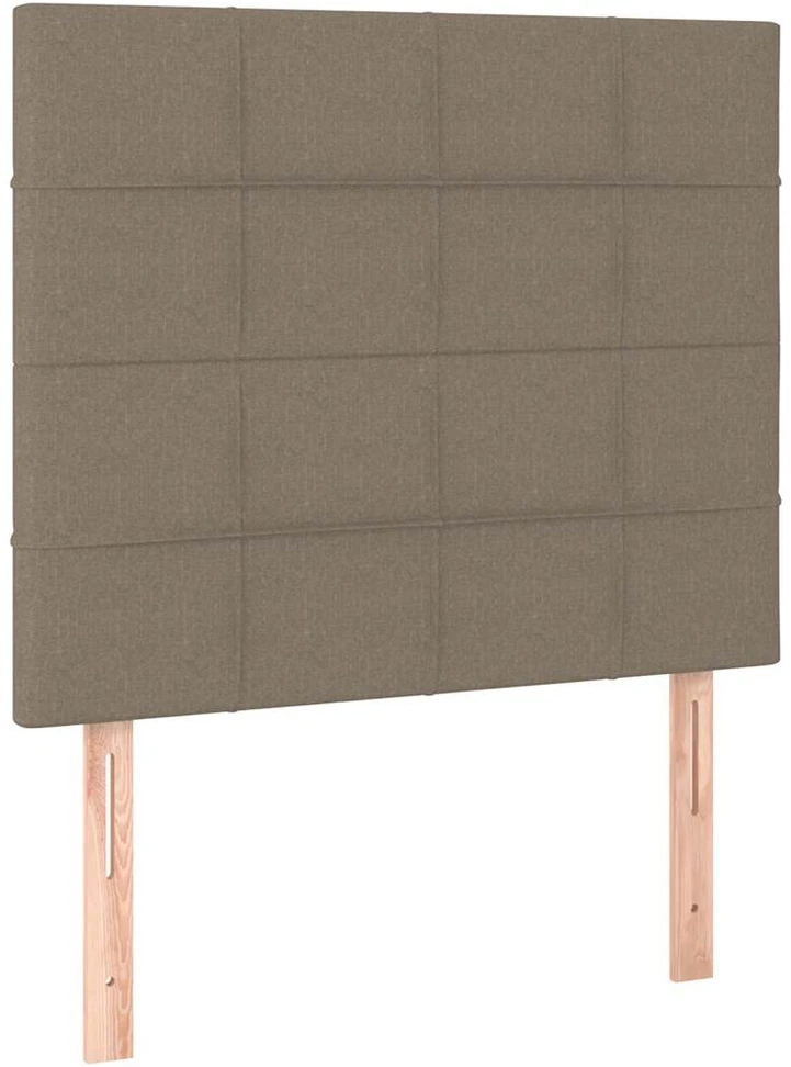 Lova su spyruoklėmis ir čiužiniu, taupe, 90x190 cm, audinys