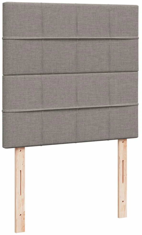 Lova su spyruoklėmis ir čiužiniu, taupe, 90x200 cm, audinys