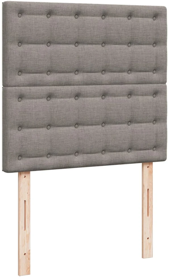 Lova su spyruoklėmis ir čiužiniu, taupe, 90x200 cm, audinys