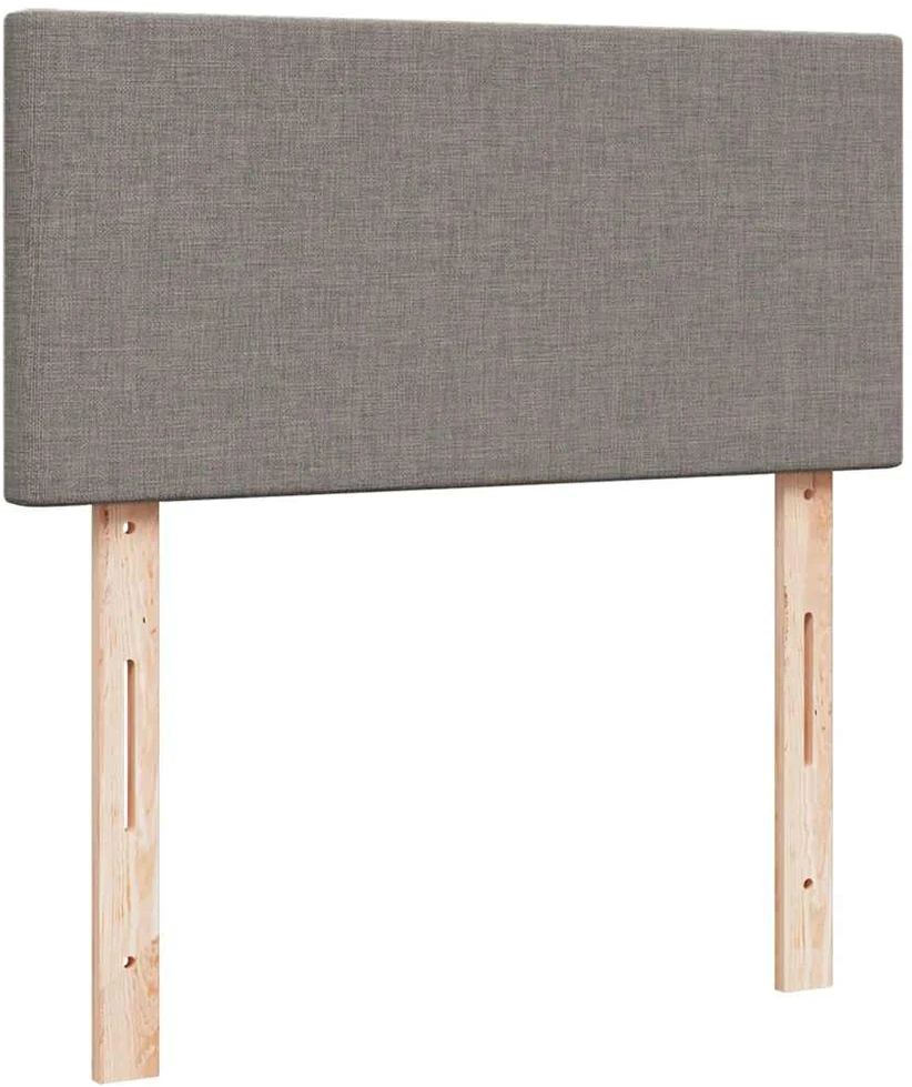 Lova su spyruoklėmis ir čiužiniu, taupe, 90x190 cm, audinys