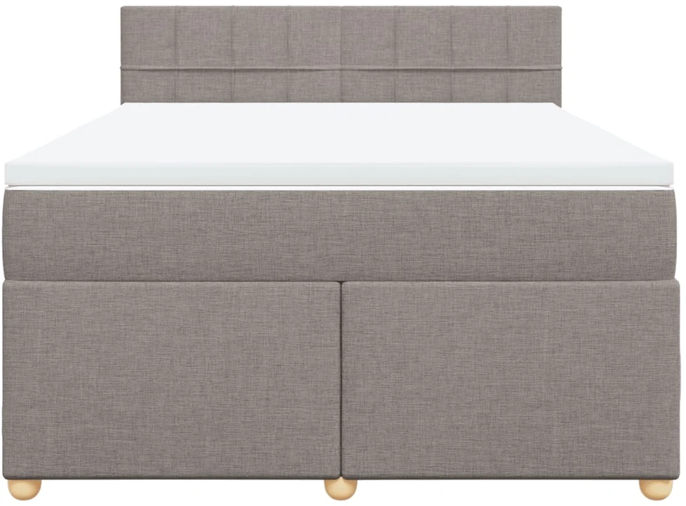 Lova su spyruoklėmis ir čiužiniu, taupe, 140x200 cm, audinys