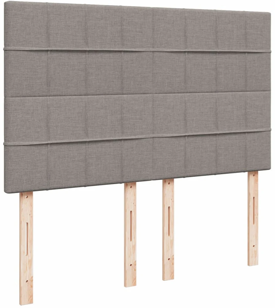 Lova su spyruoklėmis ir čiužiniu, taupe, 140x190 cm, audinys