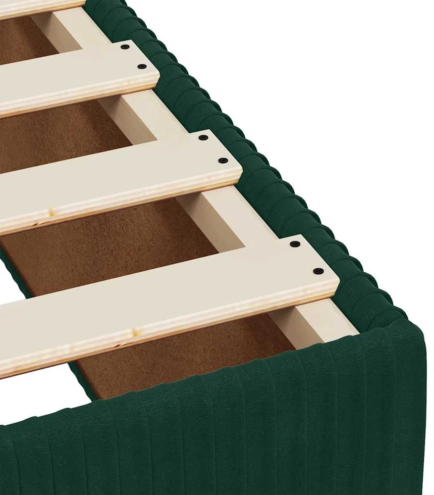 Lova su spyruoklėmis ir čiužiniu, žalia, 80x200cm, aksomas