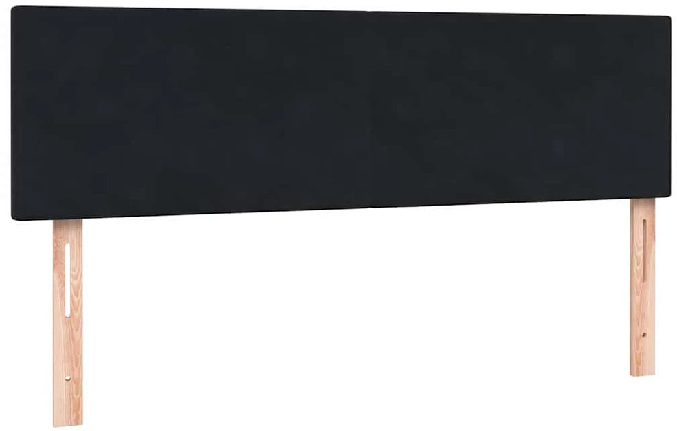 Lova su spyruokliniu/čiužiniu/LED, juoda, 160x210 cm, aksominė