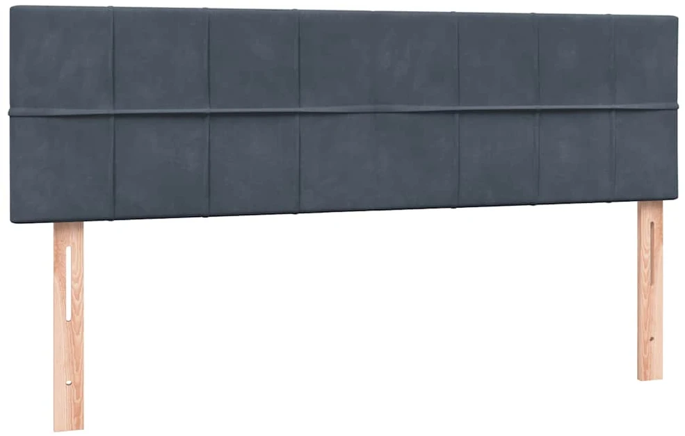 Lova su spyruokliniu/čiužiniu/LED, tamsiai pilka, 160x210 cm, aksomas
