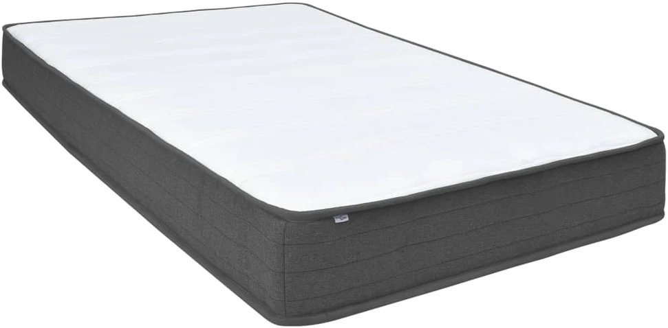 Lova su spyruokliniu čiužiniu, tamsi pilka, 140x200cm, audinys