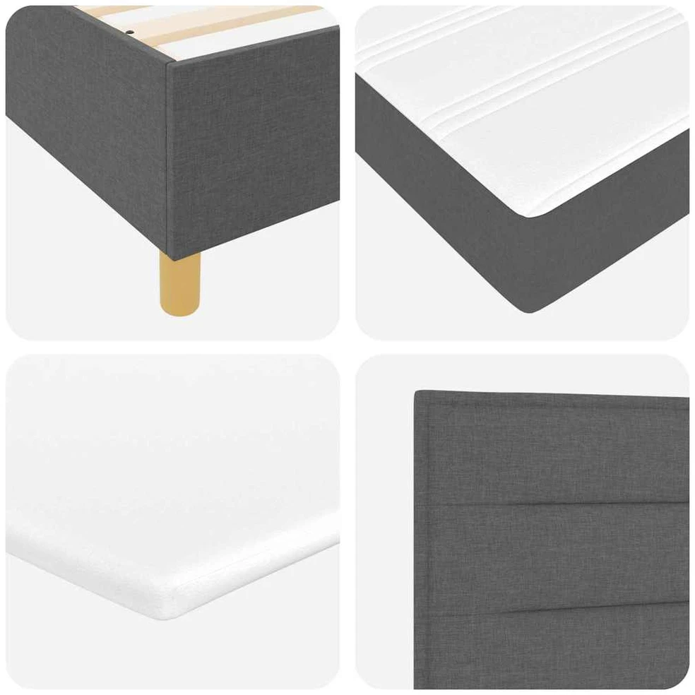 Kiemas lova su čiužiniu Tamsiai pilka 200 x 140 cm audinys