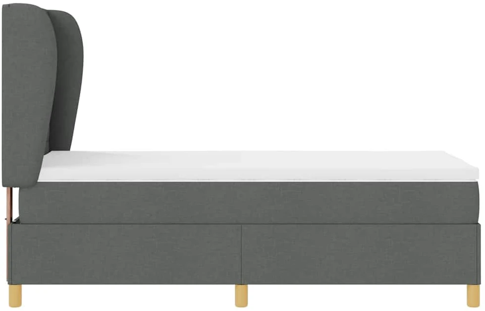Kiemas lova su čiužiniu Tamsiai pilka 200 x 80 cm audinys
