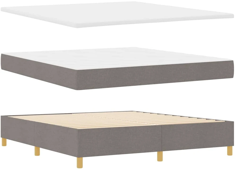 Kiemas lova su galvūgalio Taupe 200 x 180 cm audinys