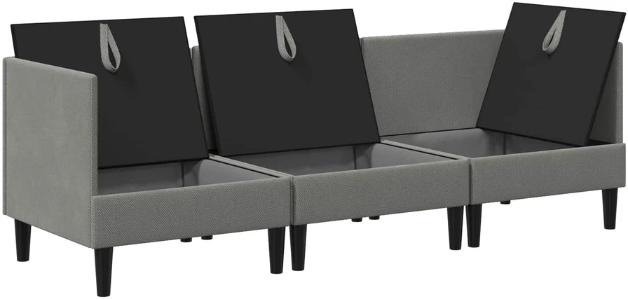 Sofa Svetainės baldų komplektas 3 vnt. Tamsiai pilka Audinys