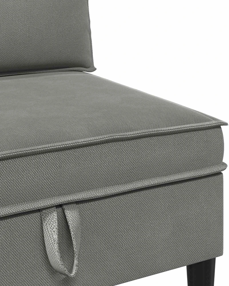 Sofa Svetainės baldų komplektas 4 vnt. Tamsiai pilka Audinys