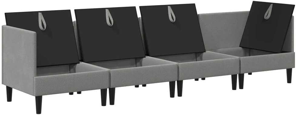 Sofa Svetainės baldų komplektas 4 vnt. Tamsiai pilka Audinys