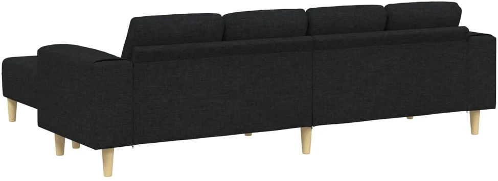 Svetainės sofa 3 vnt. Juoda Poliesteris
