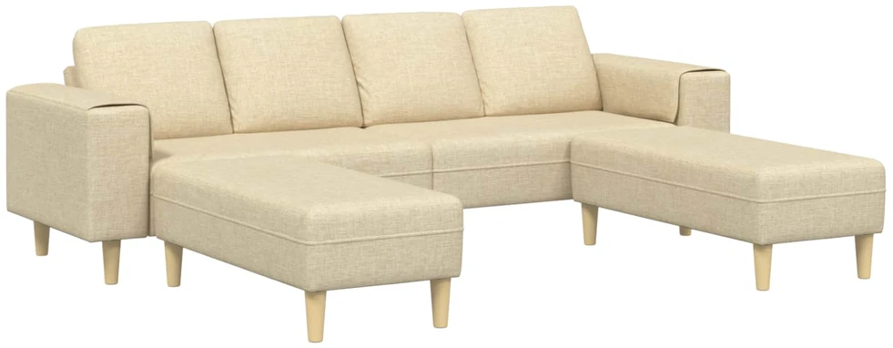 Svetainės sofa 3 vnt. Kreminė Poliesteris