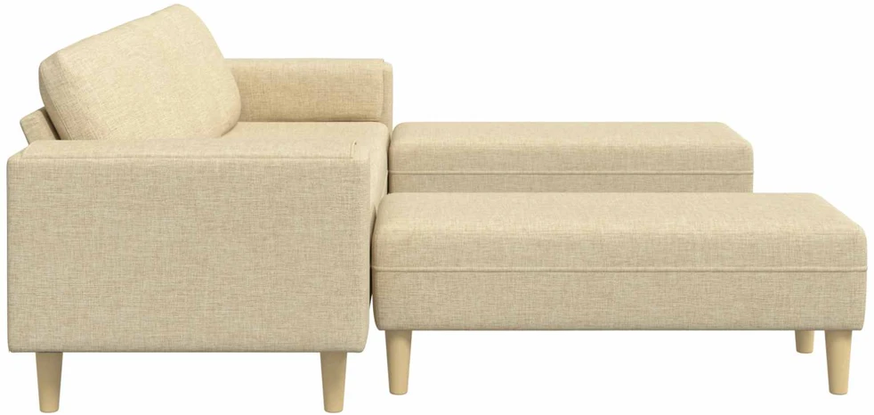 Svetainės sofa 3 vnt. Kreminė Poliesteris