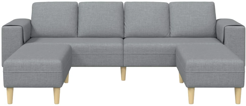 Svetainės sofa 3 vnt. Šviesiai pilka Poliesteris