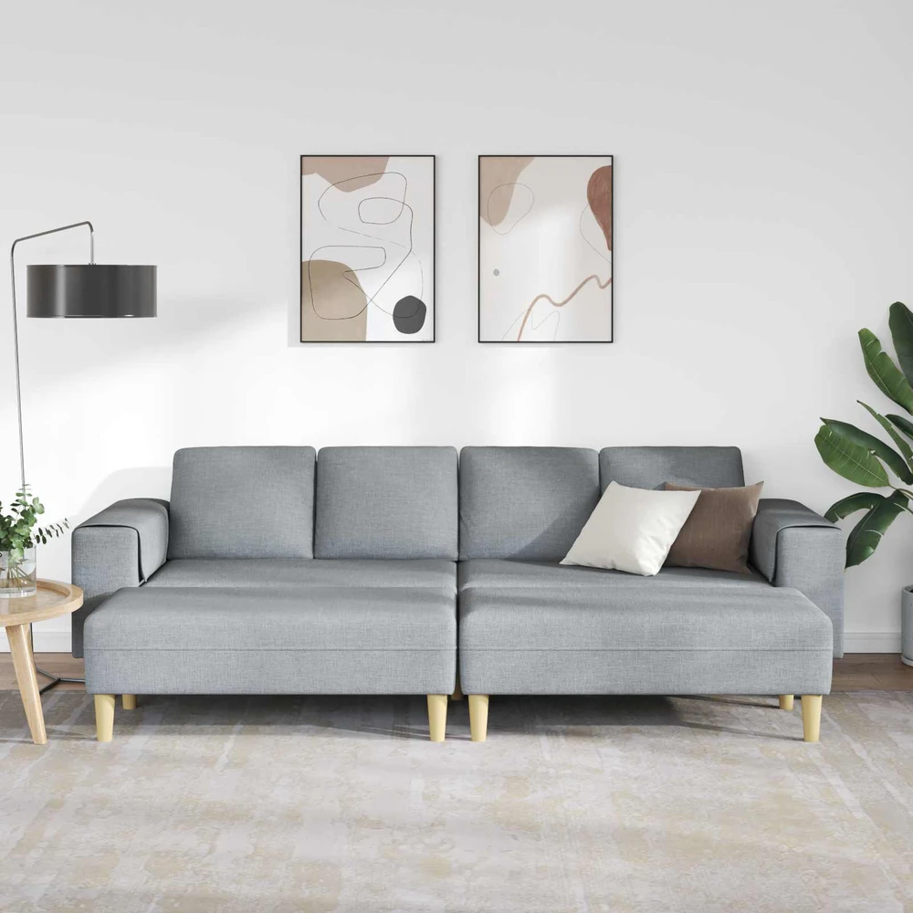 Svetainės sofa 3 vnt. Šviesiai pilka Poliesteris