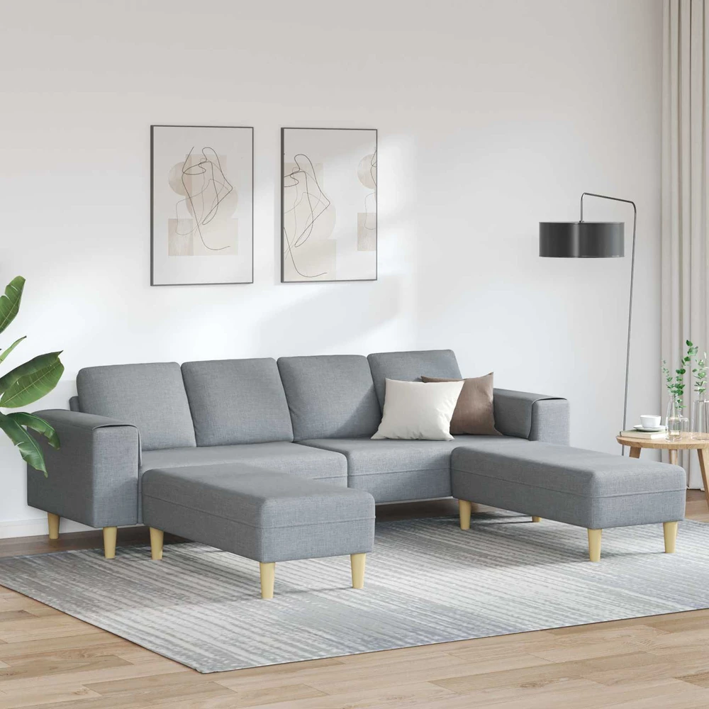 Svetainės sofa 3 vnt. Šviesiai pilka Poliesteris
