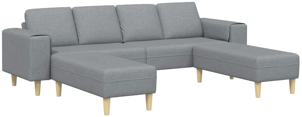 Svetainės sofa 3 vnt. Šviesiai pilka Poliesteris