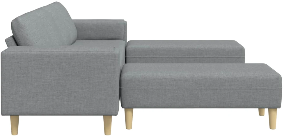 Svetainės sofa 3 vnt. Šviesiai pilka Poliesteris