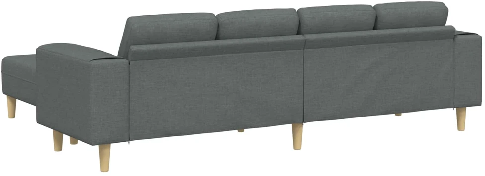 Svetainės sofa 3 vnt. Tamsiai pilka Poliesteris
