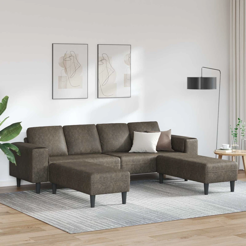 Svetainės sofa 3 vnt. Tamsiai pilka