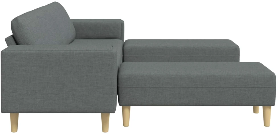 Svetainės sofa 3 vnt. Tamsiai pilka Poliesteris