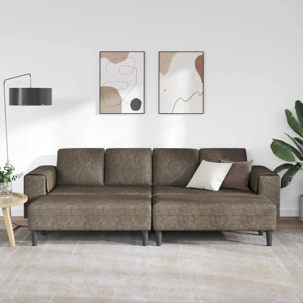 Svetainės sofa 3 vnt. Tamsiai pilka