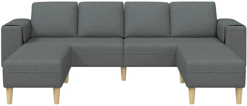 Svetainės sofa 3 vnt. Tamsiai pilka Poliesteris