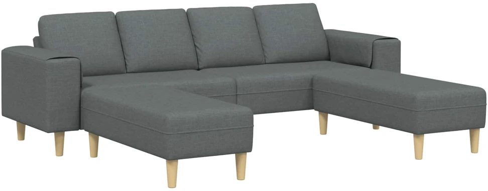 Svetainės sofa 3 vnt. Tamsiai pilka Poliesteris