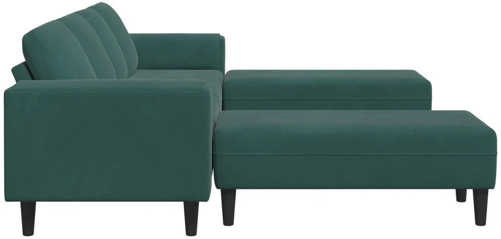 Svetainės sofa 3 vnt. Tamsiai žalia