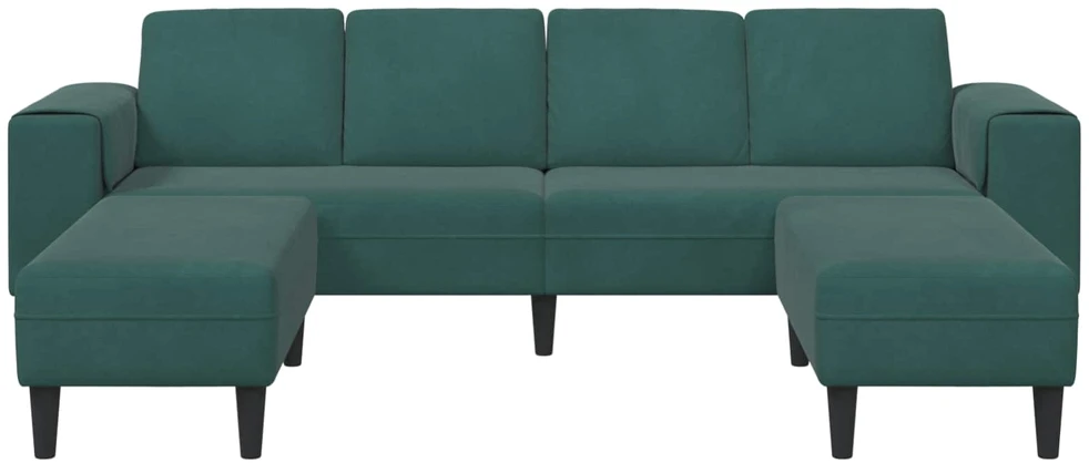Svetainės sofa 3 vnt. Tamsiai žalia