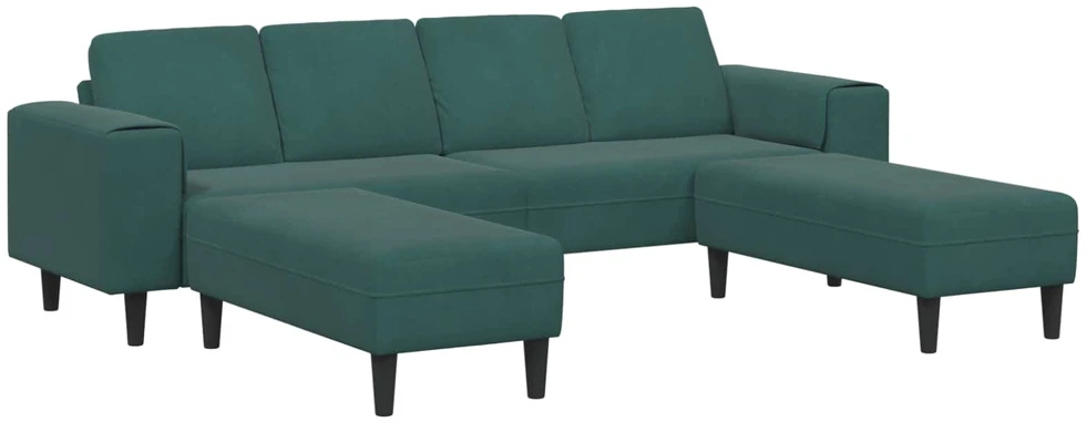 Svetainės sofa 3 vnt. Tamsiai žalia