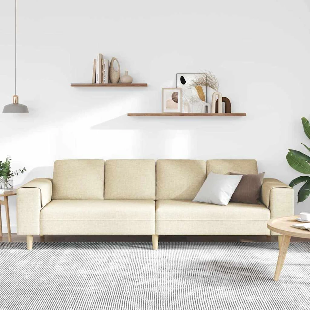Svetainės sofa Kreminė 250 x 77 x 76 cm Poliesteris