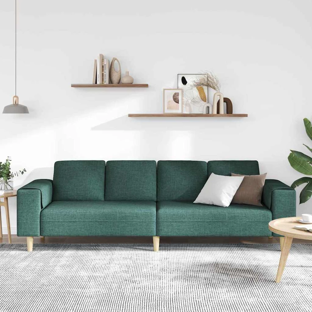 Svetainės sofa Tamsiai žalia 250 x 77 x 76 cm Poliesteris