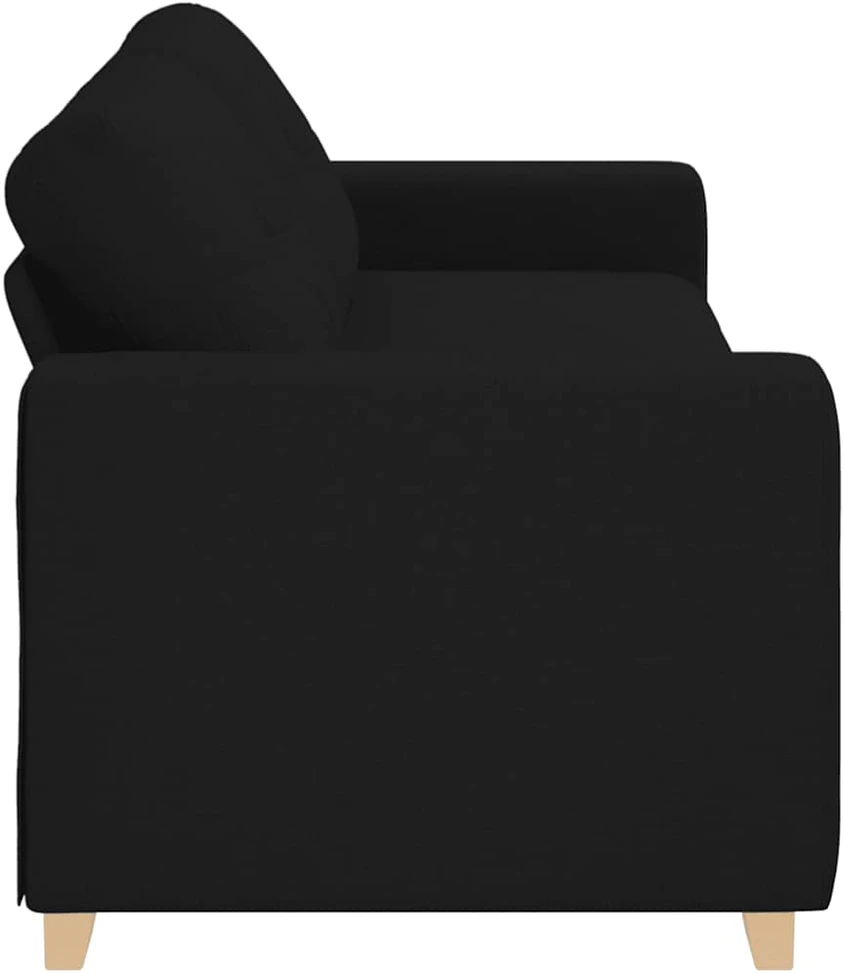 Trivietė sofa, juoda, 220x78x80 cm, audinys