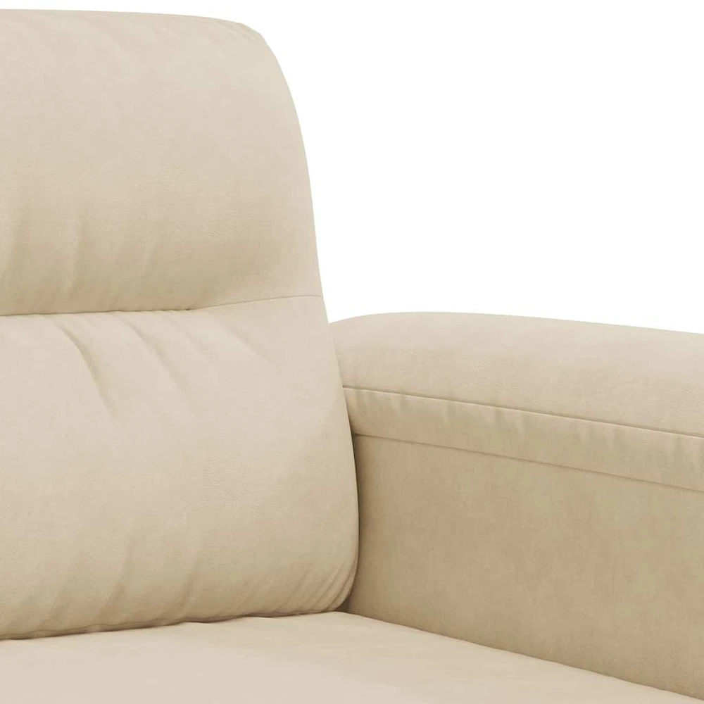 Trivietė sofa, kreminės spalvos, 180cm, mikropluošto audinys